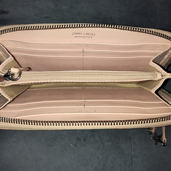 Jimmy Choo Filipa Wallet Pearlized Pink with StarStuds and Crystals - Picture 10 of 13